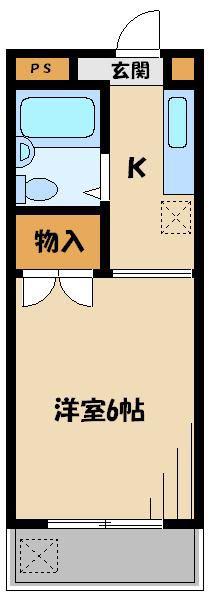 メゾンソレイユ(ワンルーム/2階)の間取り写真