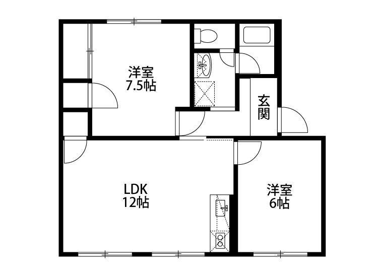 サンフラワーIII(2LDK/4階)の間取り写真