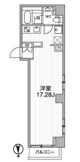 リテラス中目黒(ワンルーム/1階)の間取り写真