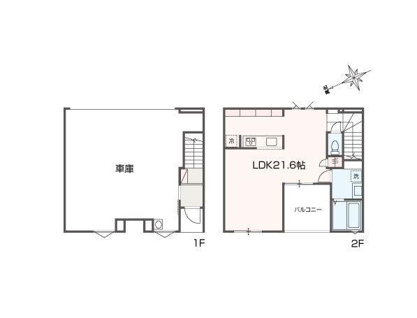 CASA GARAGE FIORIRE I(ワンルーム/1階)の間取り写真