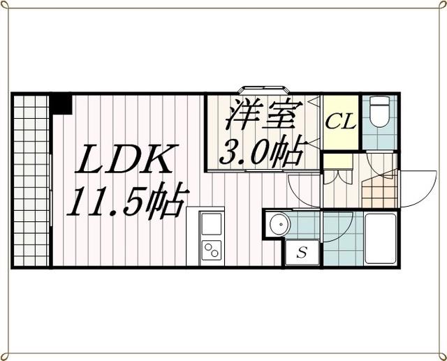 ヘルデンフィールズII(1LDK/4階)の間取り写真