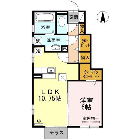 CLOVER TEA -R(1LDK/1階)の間取り写真