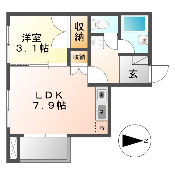 セジュール金山(1LDK/5階)の間取り写真
