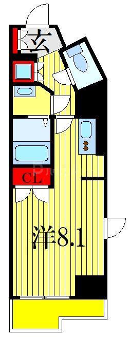 ドゥーエ国府台(ワンルーム/11階)の間取り写真