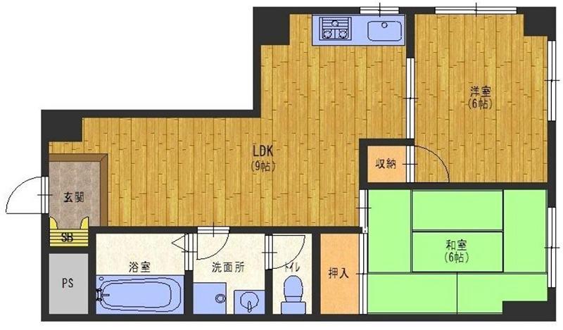 ベリオ武庫(2LDK/3階)の間取り写真