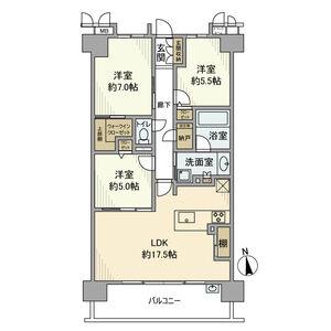 Tステージ小川町MOTOMACHI(3LDK/2階)の間取り写真