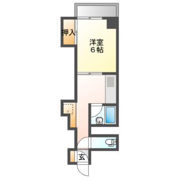 霞シティビル(1K/4階)の間取り写真
