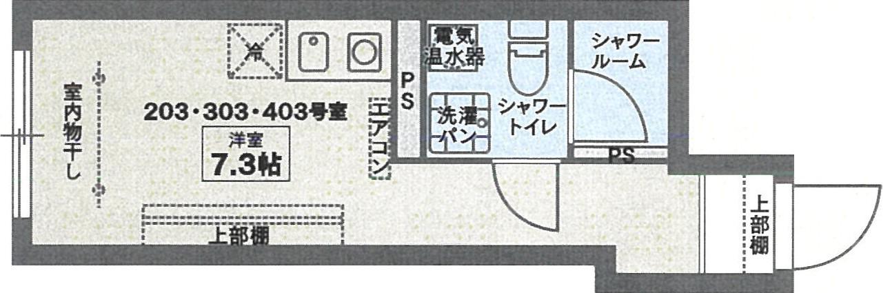 COCOFLAT ASAGAYAII(ワンルーム/4階)の間取り写真