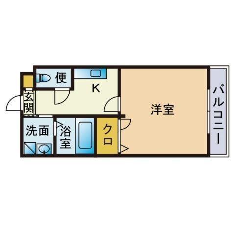 レジディア博多2(1K/5階)の間取り写真