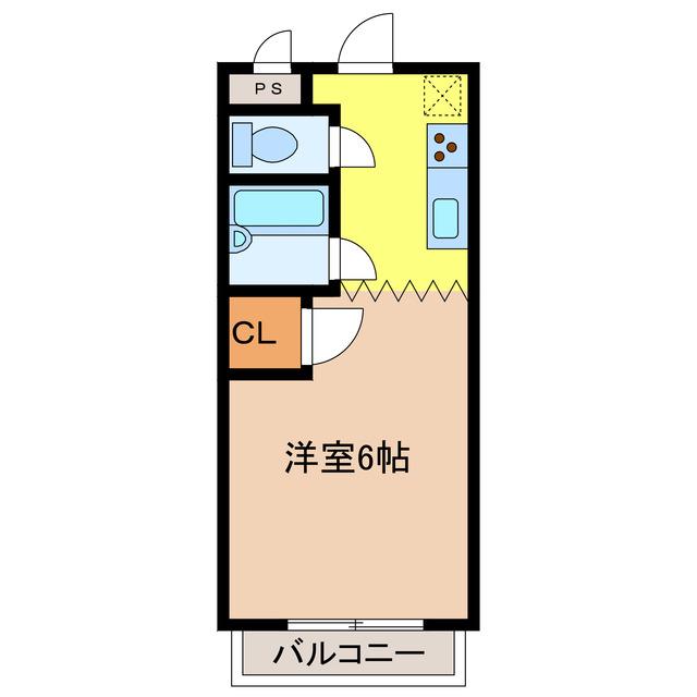 クラウン西の浜(1K/4階)の間取り写真