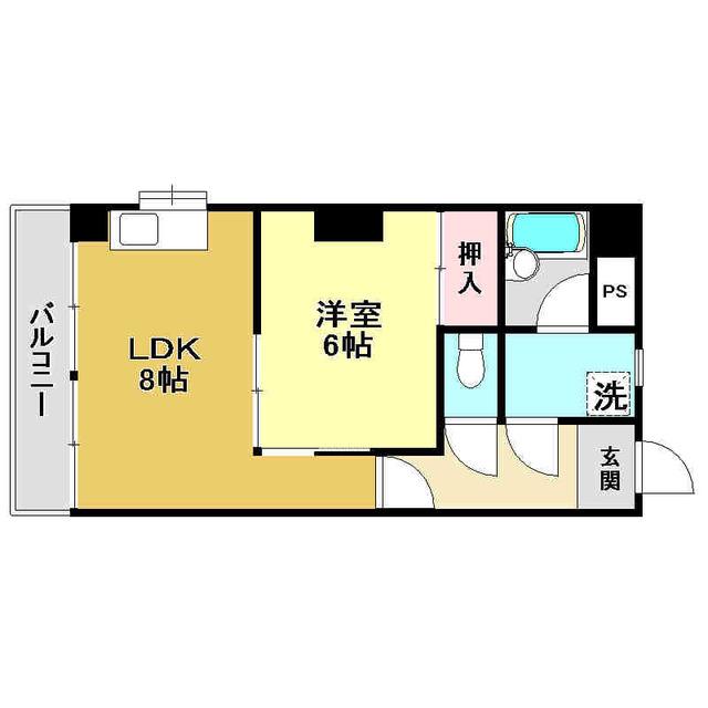 コーポ朝日VI(1LDK/5階)の間取り写真