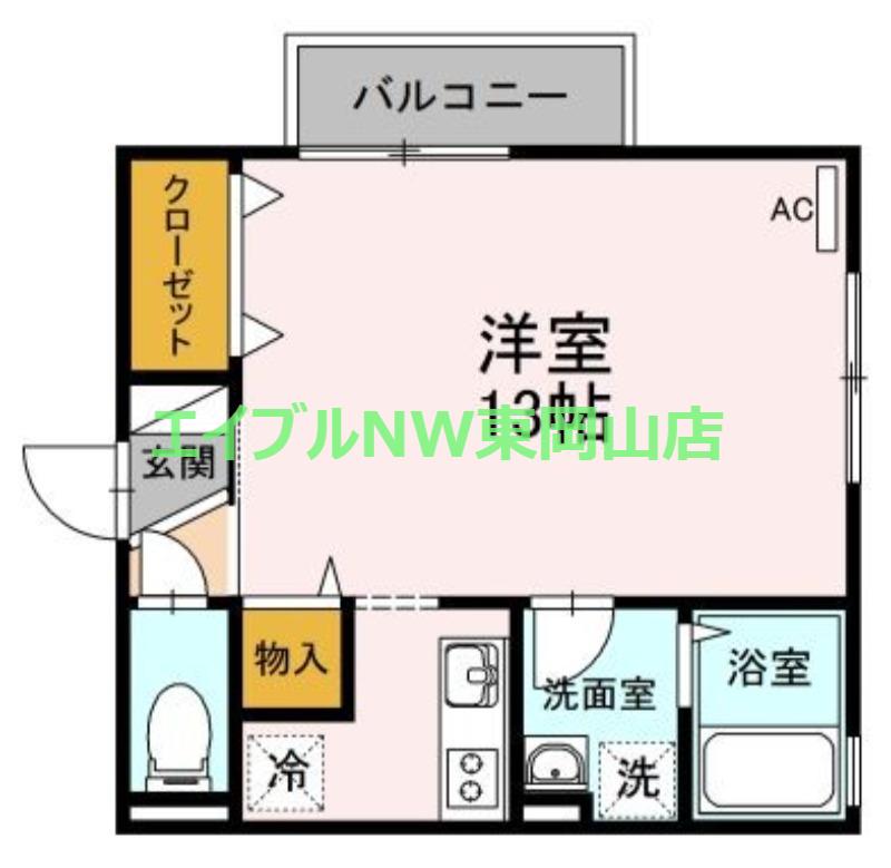 グランドソレーユ(ワンルーム/1階)の間取り写真