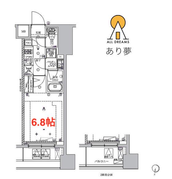 RELUXIA TERRACE横濱吉野町(1K/3階)の間取り写真