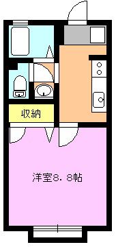 サンライフコーポ(1K/1階)の間取り写真