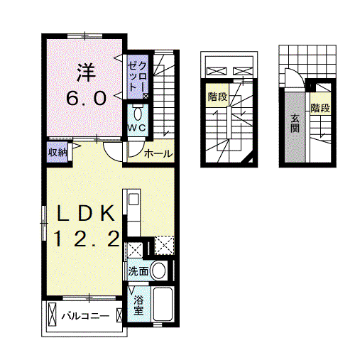 スタート小石川III(1LDK/3階)の間取り写真