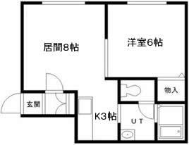 ラピスガーデン(1LDK/2階)の間取り写真
