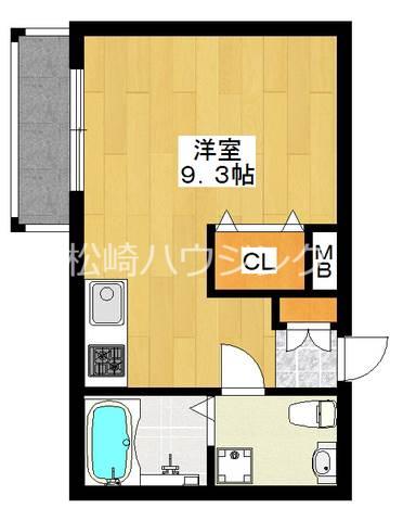 グレーシアSK(ワンルーム/3階)の間取り写真