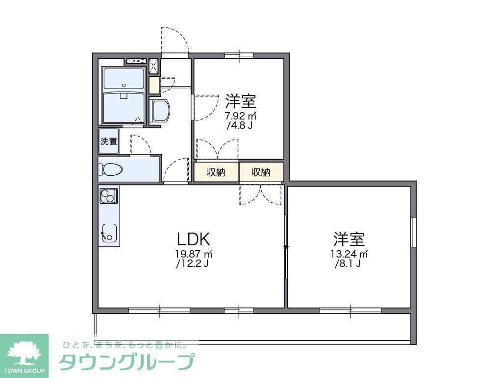 レオパレス城北A(2LDK/3階)の間取り写真