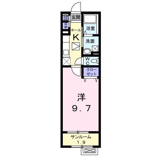 コンフォルタIII(1K/2階)の間取り写真