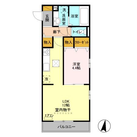 アネシス(1LDK/1階)の間取り写真