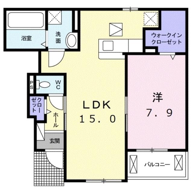 ネオ・ブリーズ(1LDK/1階)の間取り写真