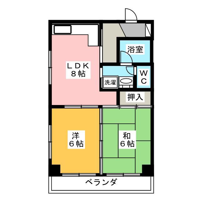 霞ヶ関マンション(2LDK/3階)の間取り写真