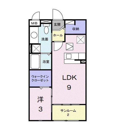 カーサ・スウィート(1LDK/1階)の間取り写真