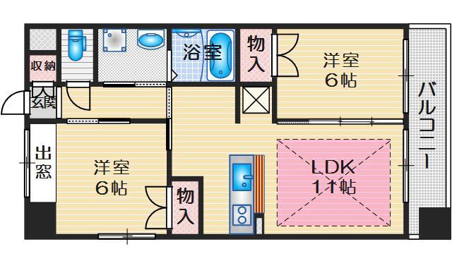 第20関根マンション(2LDK/12階)の間取り写真