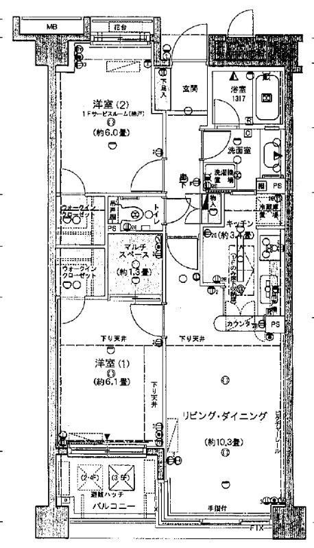 ウインベル代々木2丁目(2LDK/4階)の間取り写真