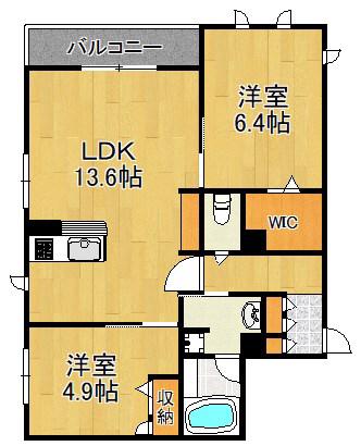 RAFFINA澤(2LDK/1階)の間取り写真