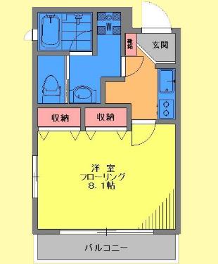 朝日リゾート(1K/2階)の間取り写真
