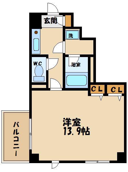 コートプラザ調布(1K/2階)の間取り写真