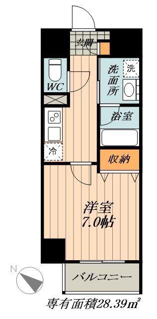 メイプル高横須賀(1K/4階)の間取り写真