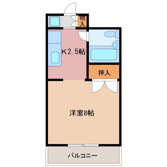 第一ビューハイツ兄山(1K/2階)の間取り写真