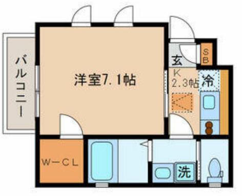 ミレー東山(1K/1階)の間取り写真