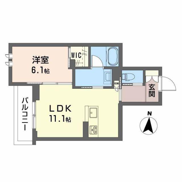 オルトペディアA(1LDK/1階)の間取り写真