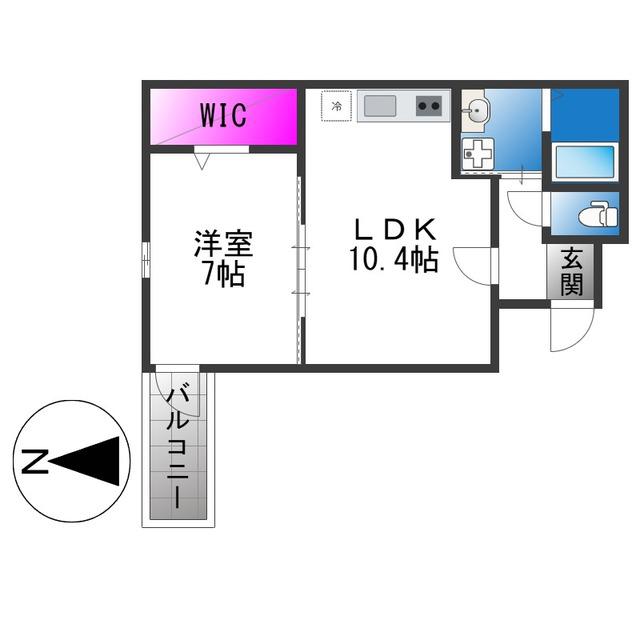STスクエア徳庵(1LDK/2階)の間取り写真