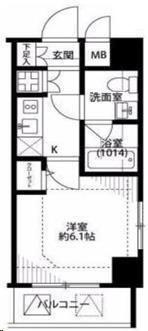 プレール・ドゥーク銀座イーストII(1K/10階)の間取り写真