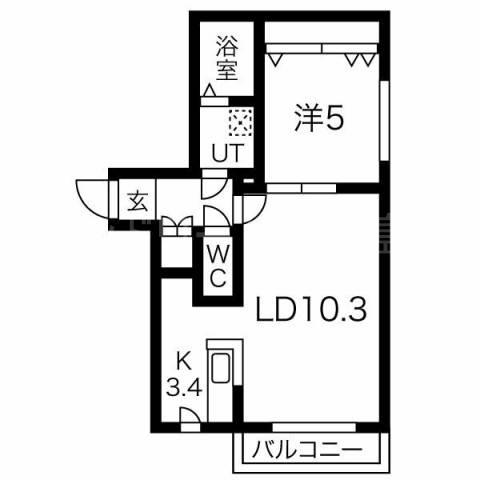 クラリス東札幌II(1LDK/4階)の間取り写真