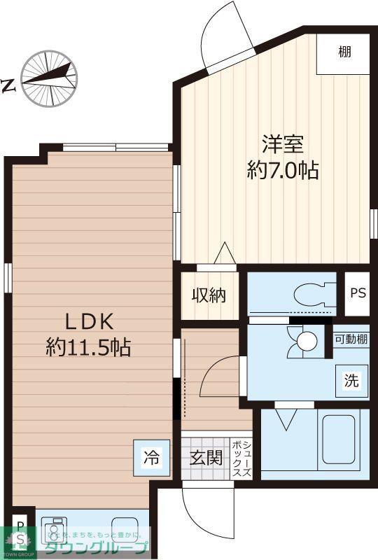 TOBE千歳船橋(1LDK/3階)の間取り写真