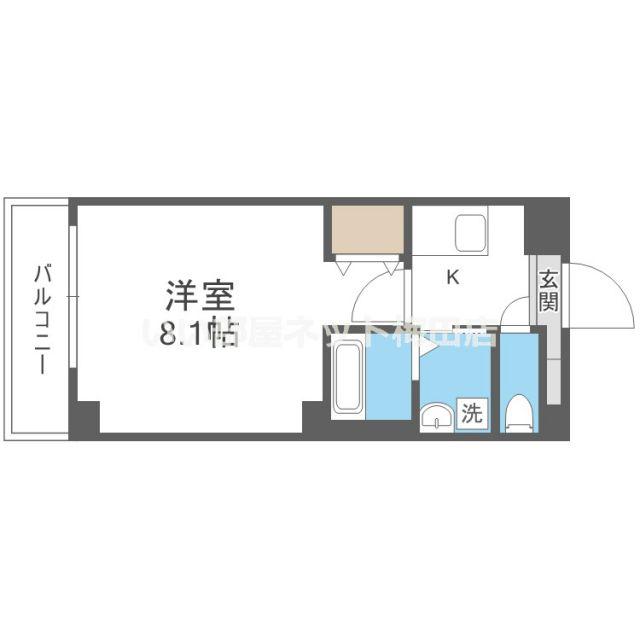 ルミエナ東三国(1K/4階)の間取り写真