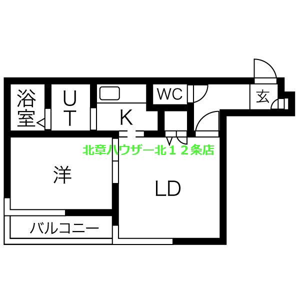 アーバンコート藤井(1LDK/3階)の間取り写真