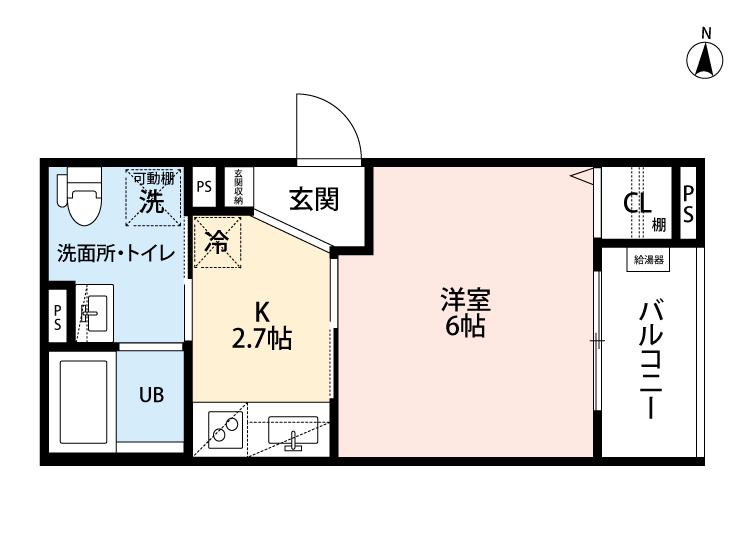 CRASTINE大蓮北4丁目A(1K/3階)の間取り写真