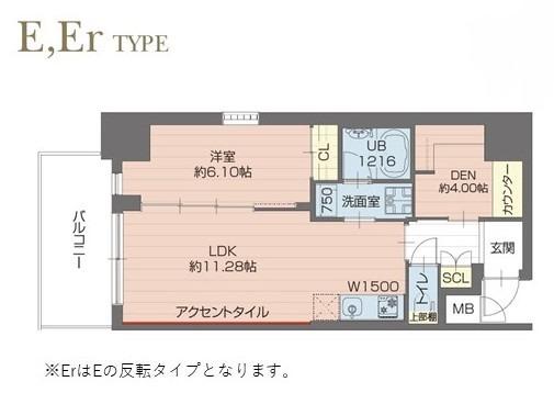 プレジオ神戸長田(1SLDK/15階)の間取り写真