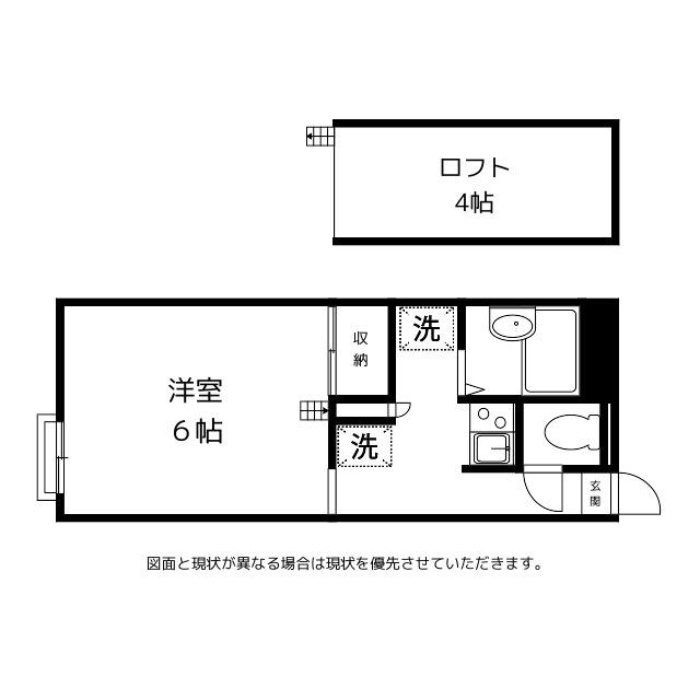 アスリート(1K/2階)の間取り写真