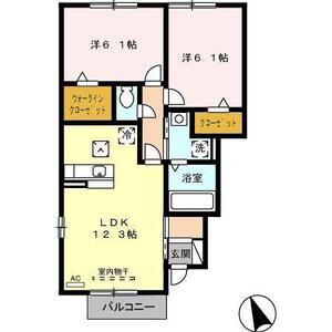 エステート上野(2LDK/1階)の間取り写真