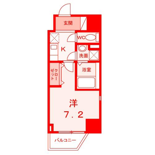 ヒカルサ衣笠(1K/8階)の間取り写真