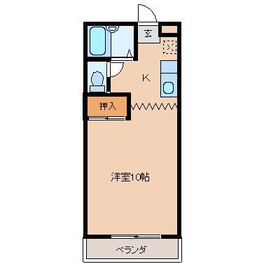ウェルネスハイツ33(1K/3階)の間取り写真