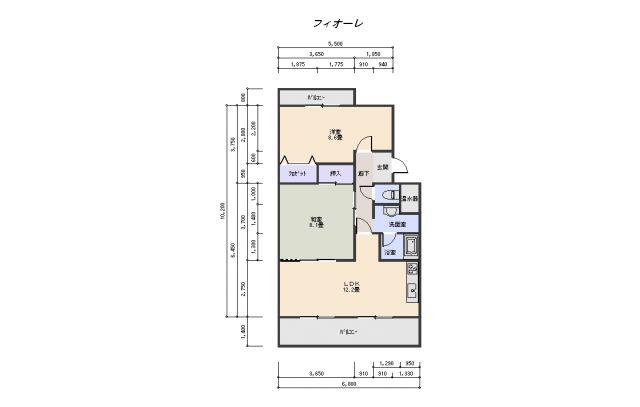 フィオーレ(2LDK/3階)の間取り写真