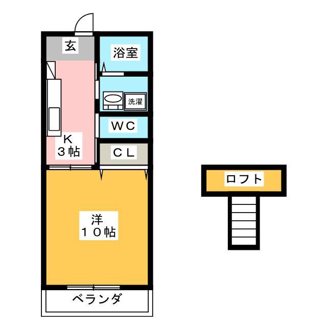 パラータリリア(1K/3階)の間取り写真